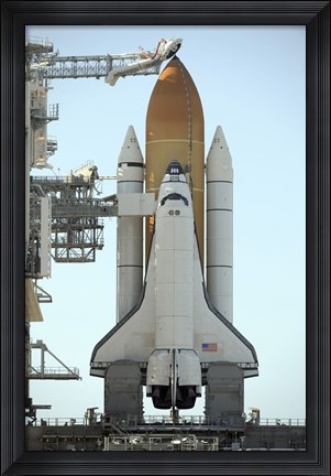 Framed Space Shuttle Atlantis Sits on the Launch Pad at the Kennedy Space Center in Anticipation of its upcoming Launch Print
