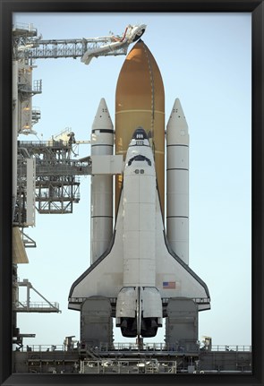 Framed Space Shuttle Atlantis Sits on the Launch Pad at the Kennedy Space Center in Anticipation of its upcoming Launch Print