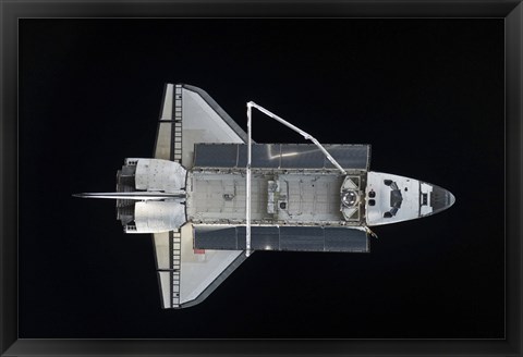 Framed Space Shuttle Atlantis Backdropped Against the Blackness of Space Print