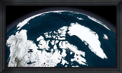 Framed View over Greenland and the Arctic Ocean Print
