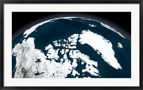 Framed View over Greenland and the Arctic Ocean Print