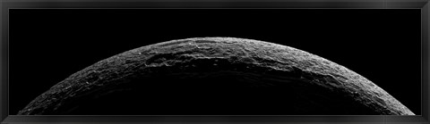 Framed Unreal Landscape of Saturn&#39;s Moon Dione Blasted by Impacts Print