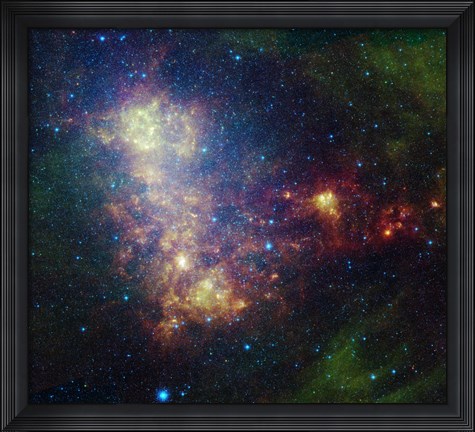 Framed Infrared Portrait Revealing the Stars and Dust of the Small Magellanic Cloud Print