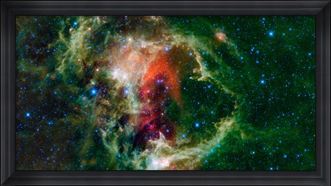 Framed Mosaic is of the Soul Nebula, also Known as the Embryo Nebula, IC 1848, or W5 Print