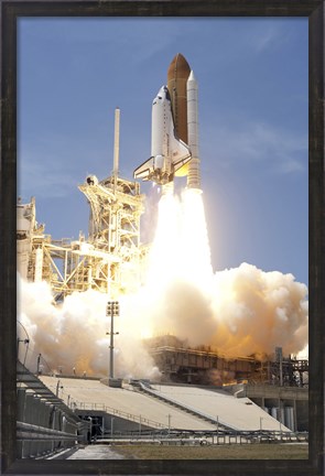 Framed Space Shuttle Atlantis&#39; Twin Solid Rocket Boosters Print
