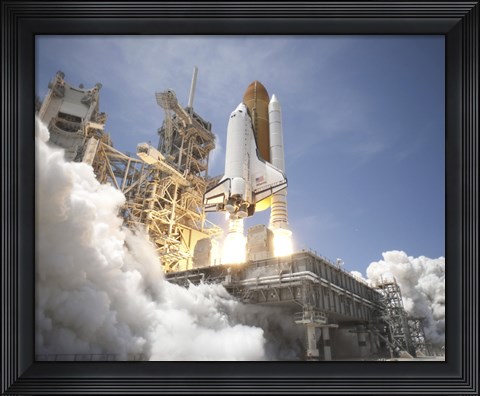 Framed Exhaust Plume Forms Under the Mobile Launcher Platform Print
