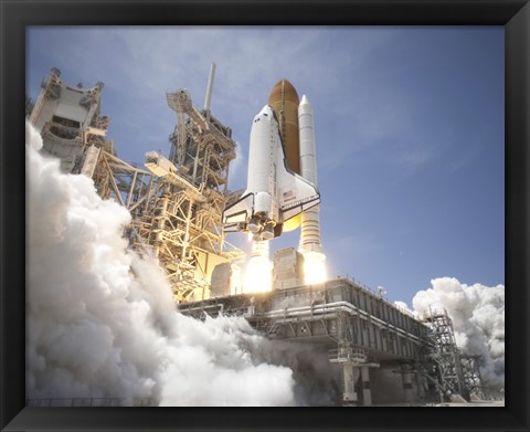 Framed Exhaust Plume Forms Under the Mobile Launcher Platform Print