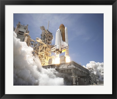 Framed Exhaust Plume Forms Under the Mobile Launcher Platform Print