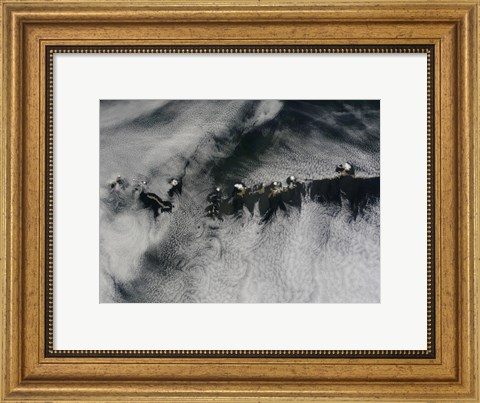 Framed Satellite view of the Outer Aleutian Islands Print