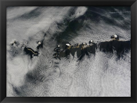 Framed Satellite view of the Outer Aleutian Islands Print