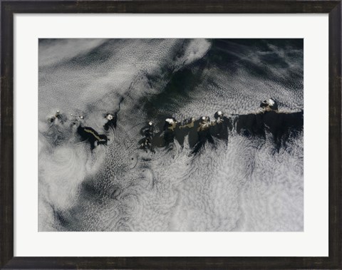 Framed Satellite view of the Outer Aleutian Islands Print