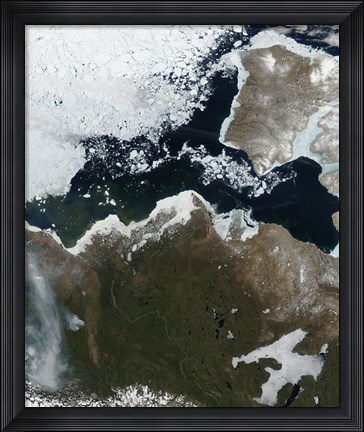 Framed Satellite View of Northwest Canada Print