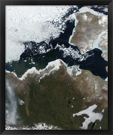 Framed Satellite View of Northwest Canada Print