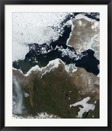Framed Satellite View of Northwest Canada Print