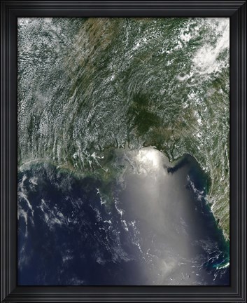 Framed Satellite view of an Oil Spill is Visible Across the Northern Gulf of Mexico Print