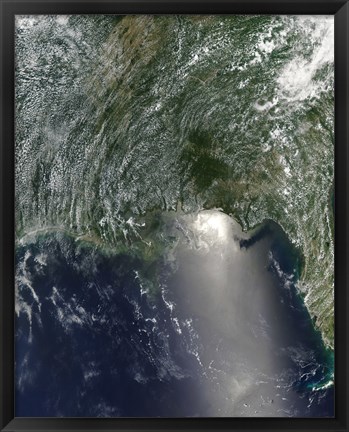 Framed Satellite view of an Oil Spill is Visible Across the Northern Gulf of Mexico Print