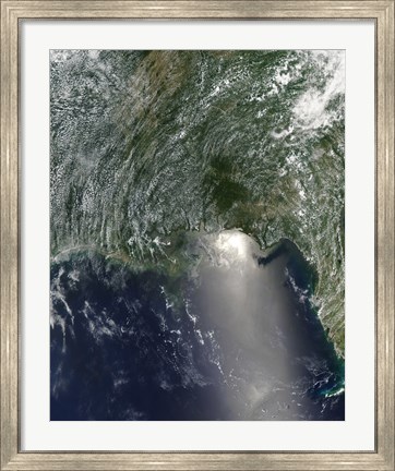 Framed Satellite view of an Oil Spill is Visible Across the Northern Gulf of Mexico Print