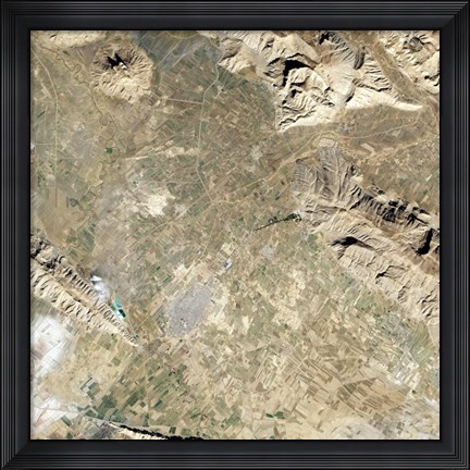 Framed Satellite view of Persepolis and the Surrounding Region Print