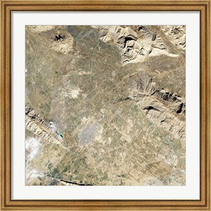 Framed Satellite view of Persepolis and the Surrounding Region Print