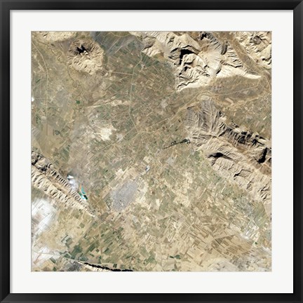 Framed Satellite view of Persepolis and the Surrounding Region Print