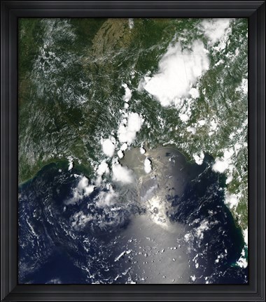 Framed Oil Spreads Northeast from the Leaking Deepwater Horizon Well in the Gulf of Mexico Print