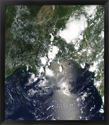 Framed Oil Spreads Northeast from the Leaking Deepwater Horizon Well in the Gulf of Mexico Print