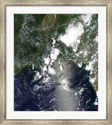 Framed Oil Spreads Northeast from the Leaking Deepwater Horizon Well in the Gulf of Mexico Print