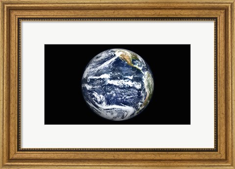Framed View of Full Earth Centered over the Pacific Ocean Print