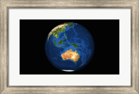 Framed View of the Full Earth Showing Indonesia, Oceania, and the Continent of Australia Print
