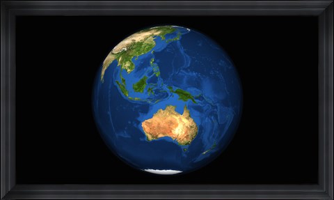 Framed View of the Full Earth Showing Indonesia, Oceania, and the Continent of Australia Print