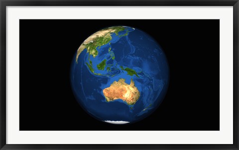 Framed View of the Full Earth Showing Indonesia, Oceania, and the Continent of Australia Print