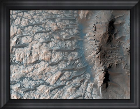 Framed Part of the Floor of a Large Impact Crater in the Southern Highlands on Mars Print