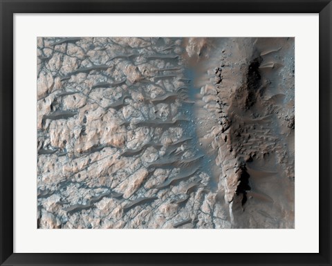 Framed Part of the Floor of a Large Impact Crater in the Southern Highlands on Mars Print