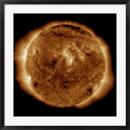 Framed Dark Rift in the Sun&#39;s Atmosphere Known as a Coronal Hole Print