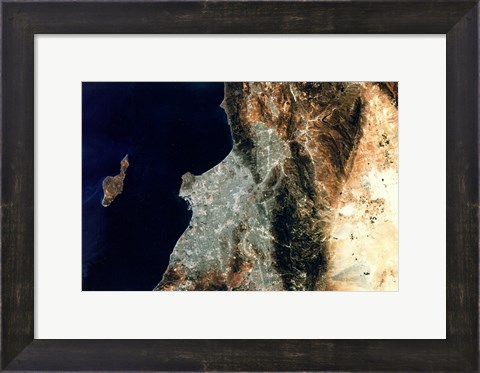Framed Satellite view of Los Angeles, California Print