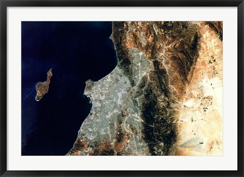 Framed Satellite view of Los Angeles, California Print