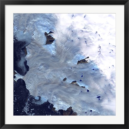 Framed Small Field of Glaciers Surrounds Baffin Bay along Greenland&#39;s Western Coast Print