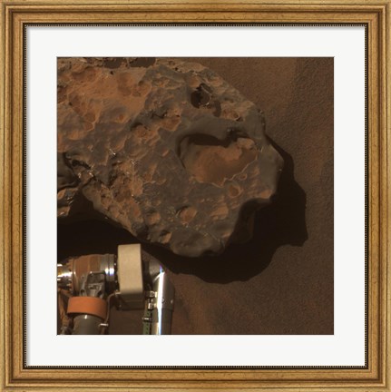 Framed Close-up view of the Mars meteorite Known as Oilean Ruaidh Print