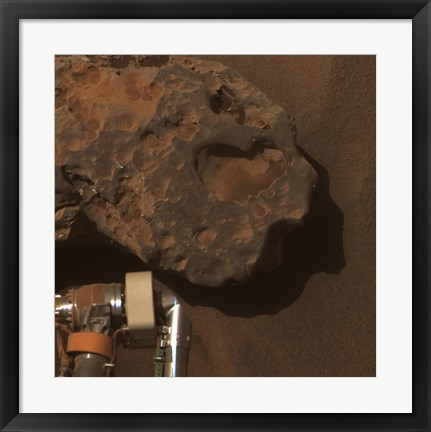 Framed Close-up view of the Mars meteorite Known as Oilean Ruaidh Print