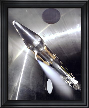 Framed Vent Flowing Cryogenic Fuel  on a Centaur Rocket Engine Model Print
