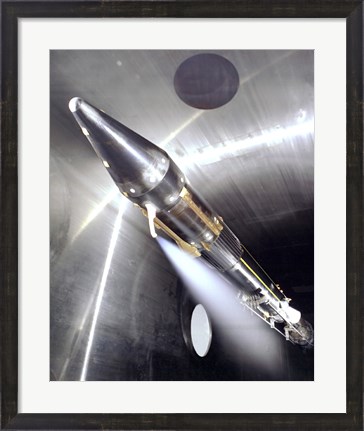 Framed Vent Flowing Cryogenic Fuel  on a Centaur Rocket Engine Model Print
