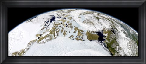 Framed Partial view of Earth showing Northern Canada and Northern Greenland Print