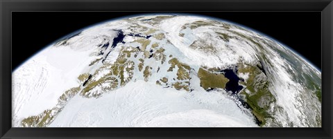 Framed Partial view of Earth showing Northern Canada and Northern Greenland Print