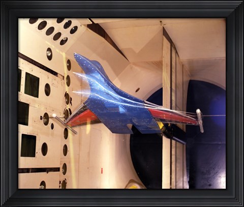 Framed Active Flexible Wing Model Undergoing Tests in a Wind Tunnel Print