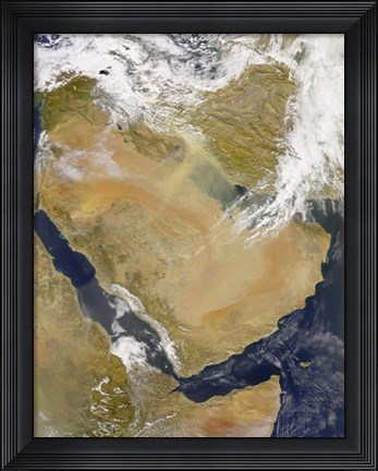 Framed Dust and Smoke over Iraq and the Middle East Print