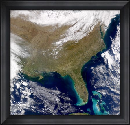Framed Satellite view of the Southeastern United States Print