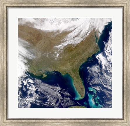 Framed Satellite view of the Southeastern United States Print