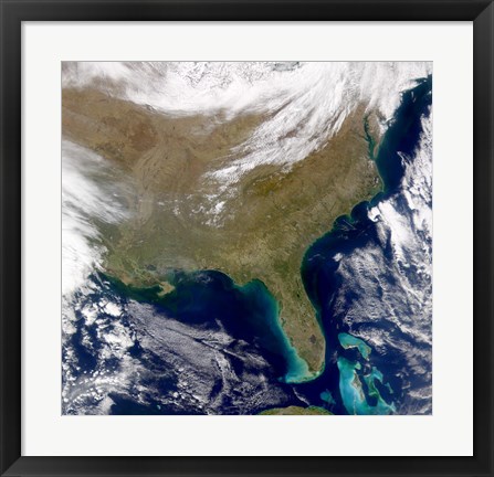 Framed Satellite view of the Southeastern United States Print