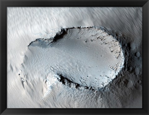 Framed small Cone on the Side of one of Mars&#39; Giant Shield Volcanoes Print