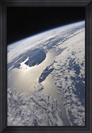 Framed High-Oblique view of the Gaspe Peninsula and Anticosti Island Print